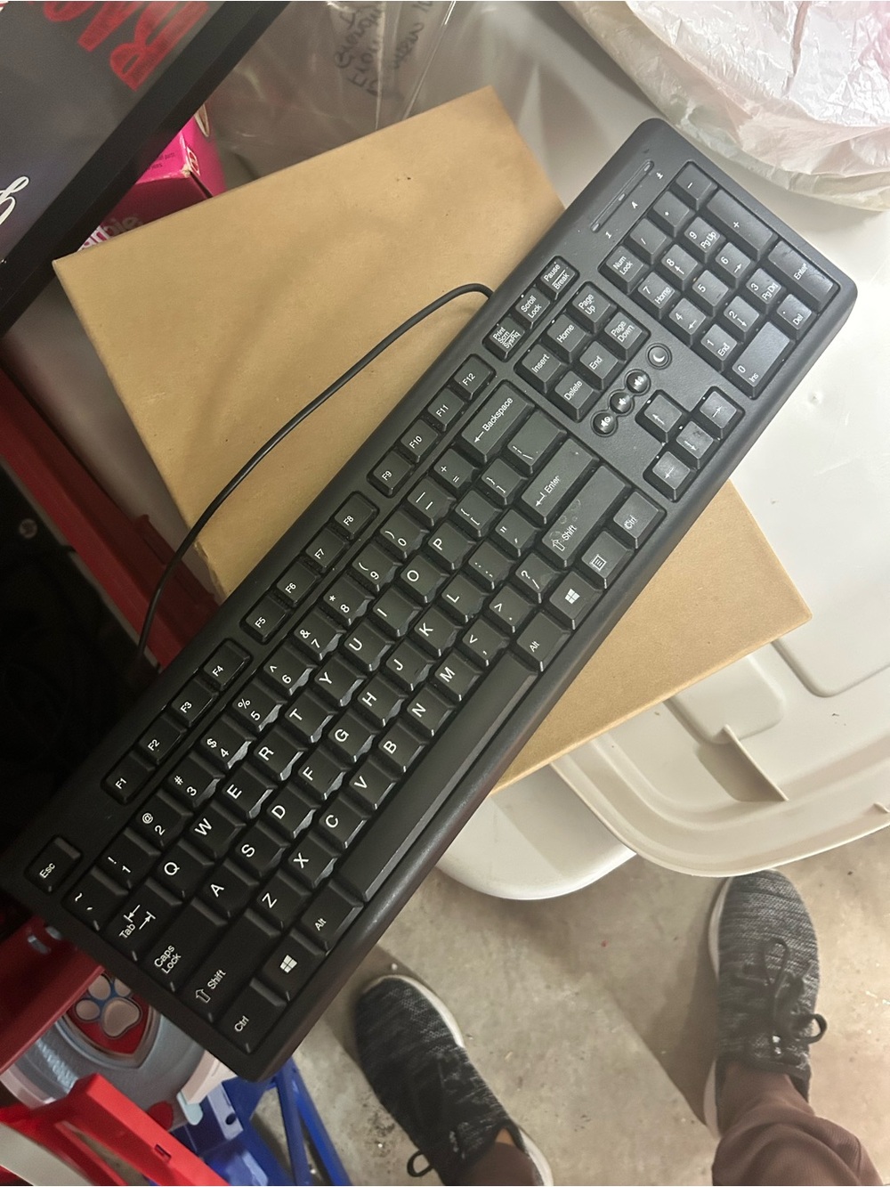 Wired Black Desktop Keyboard - Reliable Full-Size USB Keyboard